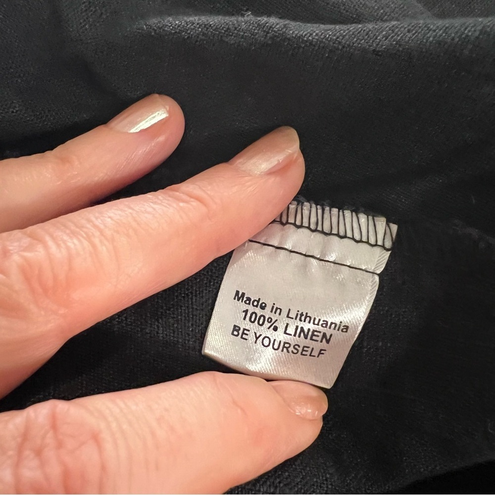 FLAX 100% Linen Black A-Line Dress size small - Picture 7 of 7
